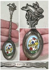 Colher de esmalte vintage Downs’ Ltd edição de 1500 HOLANDA placa de prata COELHO DA PÁSCOA OVO comprar usado  Enviando para Brazil