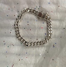 Pulseira de prata esterlina 950 com elos de corrente 65 gramas 1 cm de espessura comprar usado  Enviando para Brazil