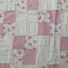 Colcha de retalhos vintage bebê rosa floral berço cobertor chique gasto, usado comprar usado  Enviando para Brazil