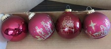 Usado, Lote de 4 enfeites Burgundy Ball NoBreak, Natal, tradicional, 2", vintage anos 90  comprar usado  Enviando para Brazil