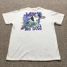 Camiseta masculina vintage Big Dogs M/L branca de tênis de vôlei feita nos EUA anos 90 comprar usado  Enviando para Brazil