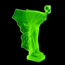 1930' H.Hoffmann Capuz Ornamento 'Dama Voadora' Escultura em Vidro de Urânio Verde comprar usado  Enviando para Brazil