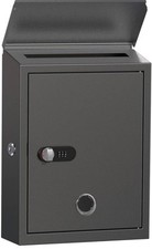 Caixa de correio com combinação e desbloqueio de chave, caixas de correio de metal 14x4x10 polegadas, preta comprar usado  Enviando para Brazil