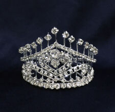 Strass de cristal com mini coroa redonda banhada a prata.  2 pol. de altura. Diâmetro 2,25 pol, usado comprar usado  Enviando para Brazil