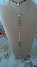 Guess Colar Lariat de Contas Pretas Tom Dourado e Strass 20" Novo com etiquetas comprar usado  Enviando para Brazil