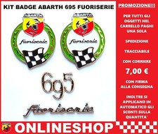 ABARTH 695 FUORISERIE KIT 4 FREGI IN METALLO SMALTATO E CROMATO ADESIVI, usado comprar usado  Enviando para Brazil
