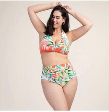 NOVO COM ETIQUETAS US$ 200 TRINA TURK COSTA DE PRATA tamanho 20W HALTER TOP & tamanho 18W CINTURA ALTA PARTE INFERIOR comprar usado  Enviando para Brazil