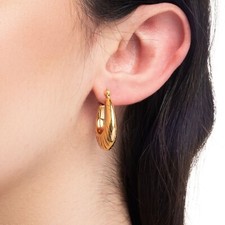 Orecchini hoop texturizzati usato  Marcianise