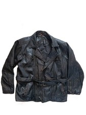 Vintage black leather for sale  RINGWOOD