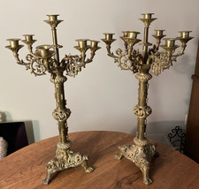 Candelabros Putti pesados estilo vitoriano do século XIX LG latão 24” X 11” LEIA comprar usado Candelabros Putti pesados estilo vitoriano do século XIX LG latão 24” X 11” LEIA comprar usado  Enviando para Brazil