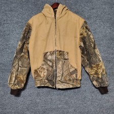 Jaqueta camuflada de lona Bass Pro Shop com capuz tamanho grande infantil caça pesca ao ar livre comprar usado  Enviando para Brazil