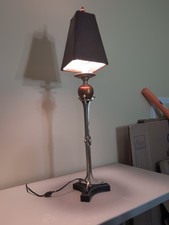 Abajur de mesa de bronze extremamente rústico vinil sombra marrom, usado comprar usado  Enviando para Brazil