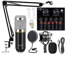 Paquete de equipo de podcast condensador BM-800 con cambiador de voz estudio de grabación segunda mano  Embacar hacia Mexico