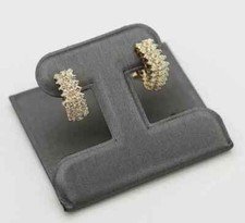 Brinco feminino Omega Back Huggie redondo 1,00 ct moissanita folheado a ouro amarelo 14k comprar usado  Enviando para Brazil