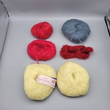 Vintage Bernat Mohair Fio de Lã Nylon 6 Bolas Parciais Amarelo Vermelho Azul  comprar usado  Enviando para Brazil