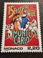 Usado, TIMBRE MONACO 15E FESTIVAL DU CIRQUE DE MONTE-CARLO N°1703 NEUF ** LUXE MNH 1989 comprar usado  Enviando para Brazil