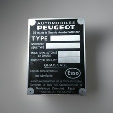Typenschild plate peugeot d'occasion  Expédié en Belgium