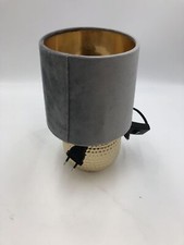 Używany, Reality Lights Lampa stołowa Sophia, ceramika złota, aksamitny abażur szary, 16cm na sprzedaż  PL