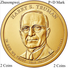 2015 US Presidential Dollar Harry.S Truman (P+D Mark) 2 Coins - Free shipping na sprzedaż  Wysyłka do Poland