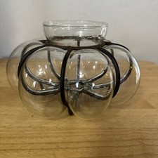 Tigela de abóbora transparente soprada à mão vintage brutalista em ferro forjado arte vidro comprar usado  Enviando para Brazil