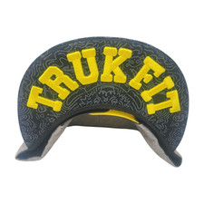 Chapéu Trukfit cinza Snapback estampado bico bordado amarelo preto Truk nunca usado comprar usado  Enviando para Brazil