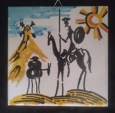 Telha rara personalizada inspirada em Pablo Picasso policromada portuguesa quixote e Sancho comprar usado  Enviando para Brazil