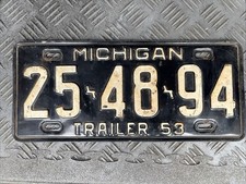 Michigan 1953 license for sale  STOWMARKET
