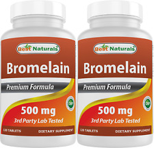 Pacote com 2 Best Naturals bromelaína 500 mg 120 comprimidos comprar usado  Enviando para Brazil