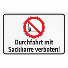 Schild durchfahrt sackkarre gebraucht kaufen  Deutschland