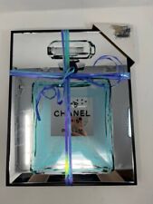Frasco de perfume azul CHANEL número 5 espelho arte de parede 11,5”x15” comprar usado  Enviando para Brazil