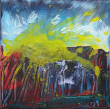 Pintura acrílica contemporânea original de paisagem em tela comprar usado  Enviando para Brazil