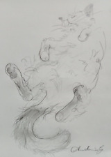 Esboço original de desenho a lápis de um gato de pêlo longo dormindo de costas comprar usado Esboço original de desenho a lápis de um gato de pêlo longo dormindo de costas comprar usado  Enviando para Brazil