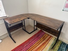 Brown shaped desk for sale  MILTON KEYNES