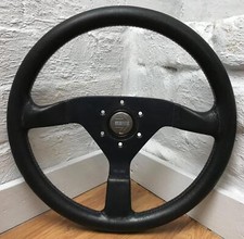 Volante Momo Monte Carlo genuíno couro preto ponto vermelho 350mm. 1988. 7A comprar usado  Enviando para Brazil