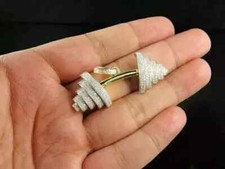 Pingente de haltere masculino redondo simulado de diamante folheado a ouro 14k dois tons 2,18 quilates comprar usado  Enviando para Brazil
