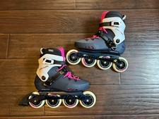 RARO 10 - Patins femininos em linha Rollerblade Maxxum rosa quente branco azul Supreme comprar usado  Enviando para Brazil