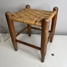 Banqueta de madeira de vime tecida antiga/antiga banquinho banco fazenda cabine  comprar usado  Enviando para Brazil