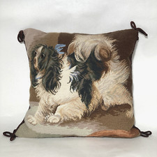 Travesseiro Cavalier King Charles Spaniel ponta de agulha 14" trança zíper veludo comprar usado  Enviando para Brazil