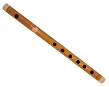 Flauta Bansuri de bambú natural hecha a mano 14" instrumento de viento de madera indio escala B segunda mano  Embacar hacia Mexico