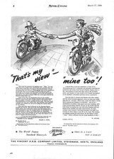 1949 advert vincent for sale 1949 advert vincent for sale  SIDCUP
