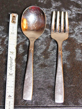 Usado, Colher e garfo infantis vintage Oniedacraft luxo aço inoxidável MCM comprar usado  Enviando para Brazil