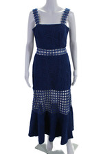 Vestido Costarellos Feminino Crochê Sem Mangas Linha A Azul Bege Tamanho EUR 40 comprar usado  Enviando para Brazil