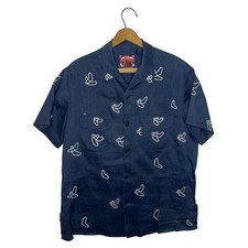 Camisa de campamento Al's Attire hecha a mano San Francisco Rockabilly años 50 bordado abstracto segunda mano  Embacar hacia Mexico