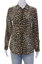 Blusa Equipment Mujer Seda Manga Larga Botón Estampado Animal Marrón Talla XS segunda mano  Embacar hacia Mexico