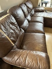 Recliner leather sofa for sale  LONDON