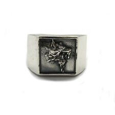 Prata Esterlina elegante Anel Masculino caracteriza sólido 925 Wolf Artesanal comprar usado  Enviando para Brazil