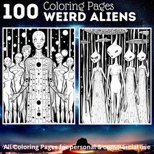100 dziwnych obrazów Aliens do druku °Digital° i pozwolenie POD (nr 216) na sprzedaż  Wysyłka do Poland