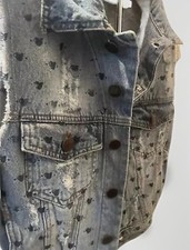 Colete jeans jeans estampa de estrela tamanho desgastado pequeno Y2K feito no Brasil, rosa cha comprar usado  Enviando para Brazil
