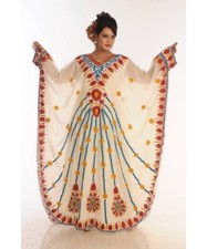 Creme Dubai marroquino árabe tradicional festa thobe kaftan comprar usado  Enviando para Brazil