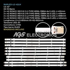 KIT 10 BARRE STRIP LED TV LG AGF78326501 AGF78435101 LG 42LN575V 42LN578V, używany na sprzedaż  Wysyłka do Poland